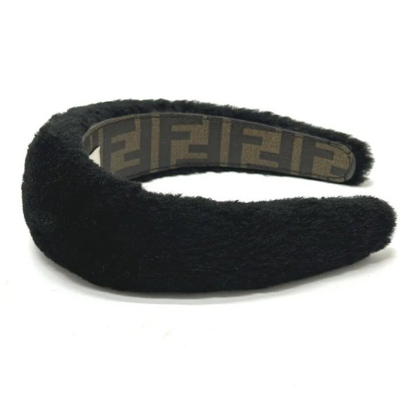 FENDI Hair band head band boa zucca hair accessory fur Black main image 6